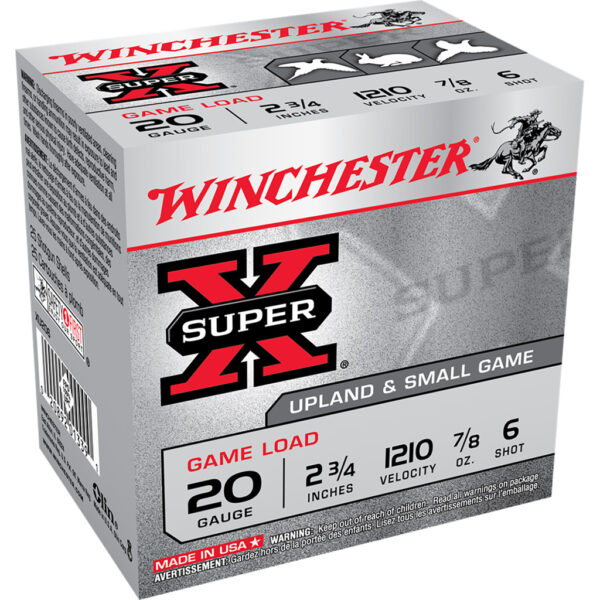 Winchester Super-X Game Load 20 ga. 2.75 in. 7/8 oz. 6 Shot 25 rd.