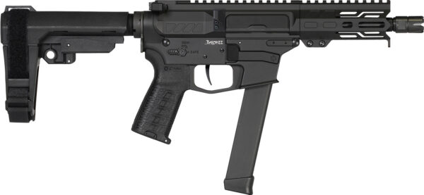 CMMG 99A890FAB Banshee MKGS 9mm Luger 33+1 5" Black Nitride Medium Taper Threaded Barrel, EML 4" M-LOK Handguards, Black Armor Cerakote Aluminum Picatinny Rail Receiver, CMMG Zeroed Grips